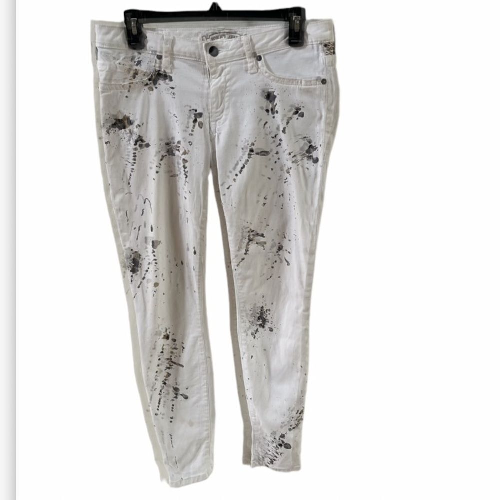 Robin’s Jean Marilyn Low Rise Splattered Studded Straight Leg Jeans 30 - Picture 3 of 16